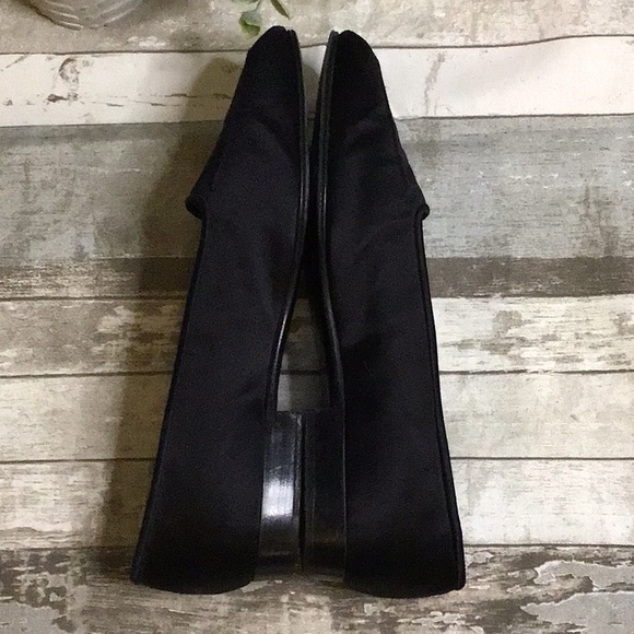 CHANEL Black Satin Loafers Sz 40 - Picture 7 of 11